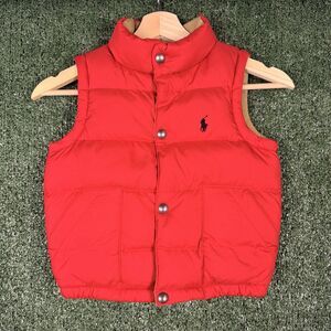 Polo Ralph Lauren Toddler Boys Brown & Red Reversible Down Puffer Vest Size 4T